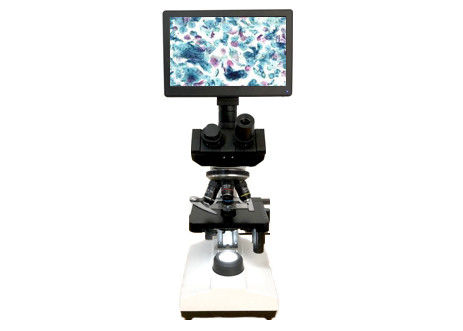 kualitas  LCD Screen Lab Biological Microscope 10X 40X 6V 20W Monocular Light Microscope pabrik