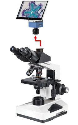 Mikroskop Biologi Lab Profesional Trinocular 40-1000X Dengan Kamera Sony 6.3M